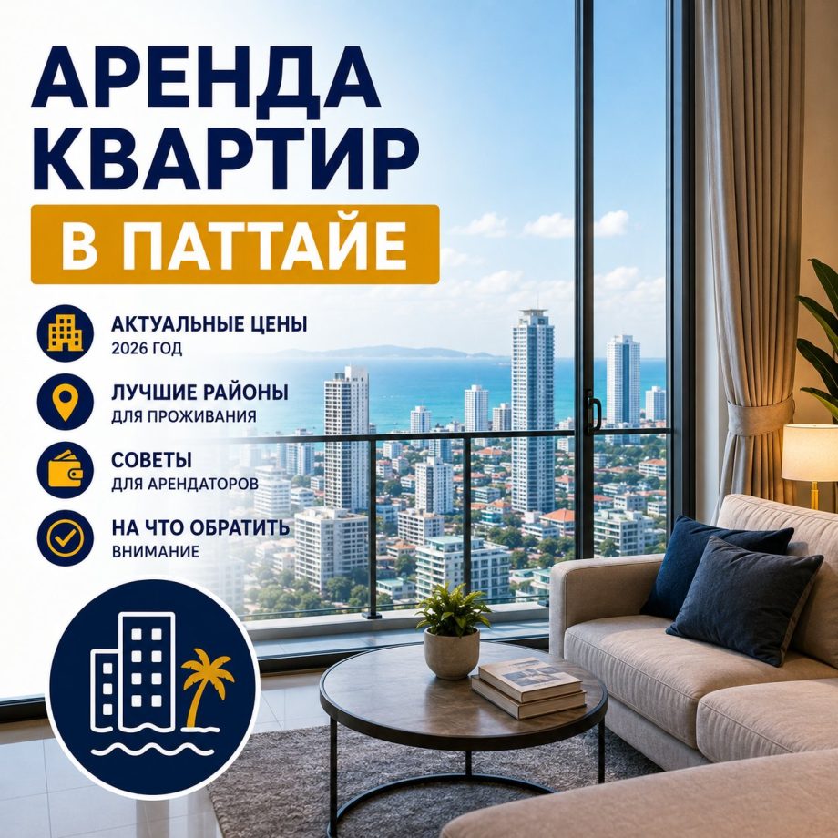 Аренда квартиры в Паттайе: цены, районы и сезонность в 2026 году